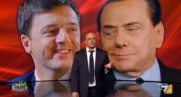 Renzi, Berlusconi, Crozza, 14 novembre