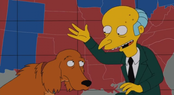 Mr. Burns appoggia Romney