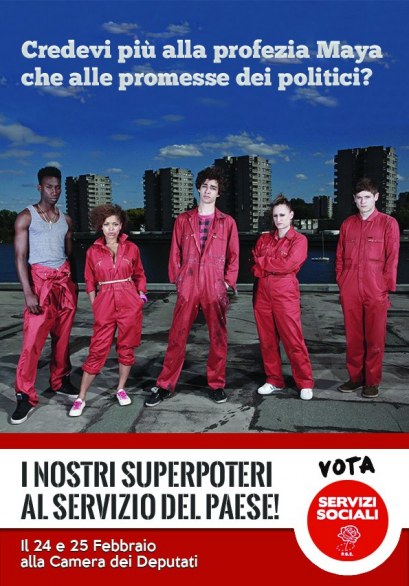 Elezioni politiche 2013, i manifesti elettorali con i personaggi dei telefilm