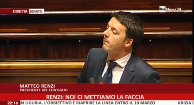 Fiducia Governo Renzi in tv