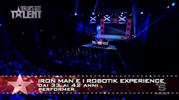 Iron Man ed i robotik experience ad Italia s got talent