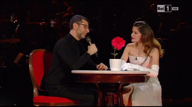 Sanremo 2014, Laetitia Casta e Fabio Fazio