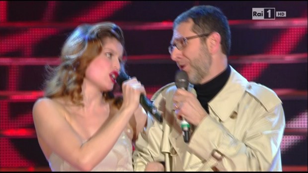 Sanremo 2014, Laetitia Casta e Fabio Fazio